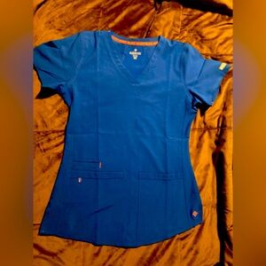 Med Couture Women's Blue scrub top, size small, new without tags